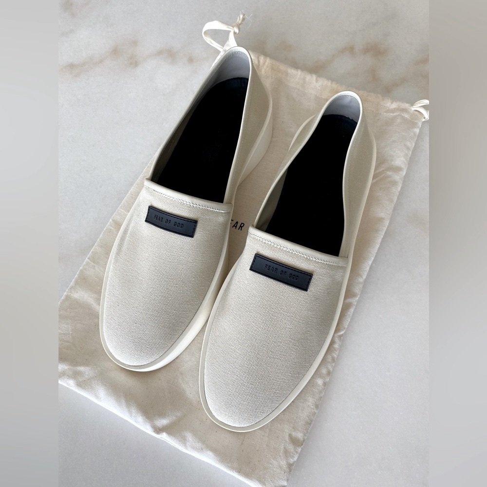 NWOT Fear of God Logo Canvas Espadrille Loafers